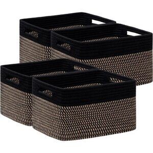 4 Pack Storage Basket for Shelves, Woven Baskets for Organizing